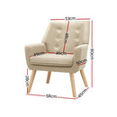 Artiss Armchair Linen Fabric Anne Beige