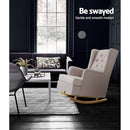 Artiss Rocking Armchair Feedining Chair Fabric Armchairs Lounge Recliner Beige