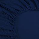 Ramesses 1000TC Linen Bamboo Fitted Sheet Combo Set Deep Blue Single
