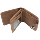 Mens Wallet Australian Kangaroo Leather Bifold Souvenir Gift Coin Card Holder, Light Brown Snap