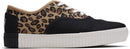 TOMS Womens Casual Canvas Shoes Sneakers Flats Low Cut - Black/Leopard - US Women 7