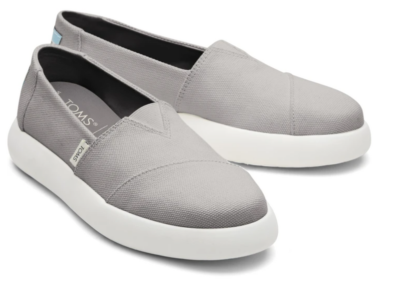 TOMS Womens Canvas Slip On Shoes Sneakers Flats Alpargata Espadrilles - Grey - US 7