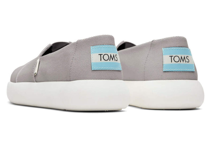 TOMS Womens Canvas Slip On Shoes Sneakers Flats Alpargata Espadrilles - Grey - US 8