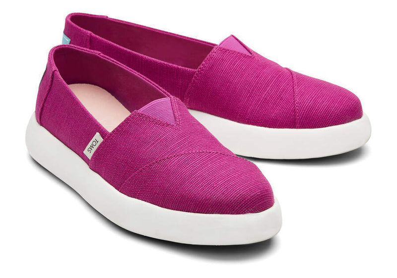 TOMS Womens Canvas Slip On Shoes Sneakers Flats Platform Espadrilles - Fuchsia Pink - US 8