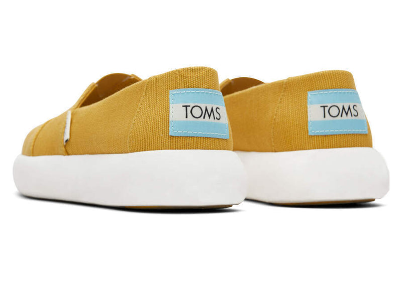 TOMS Womens Canvas Slip On Shoes Sneakers Flats Alpargata Espadrilles - Mustard - US 7