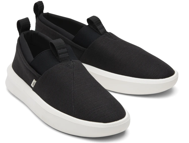 TOMS Mens Canvas Slip On Shoes Casual Sneakers Breathable Espadrilles - Black - US 11