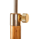 165cm Adjustable Bamboo Tripod Floor Lamp Light with Linen Shade & Built-In Table