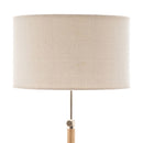 165cm Adjustable Bamboo Tripod Floor Lamp Light with Linen Shade & Built-In Table