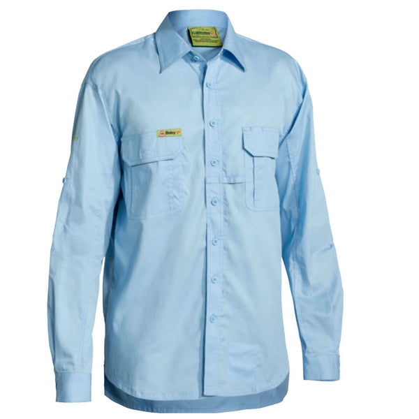 BISLEY Insect Protection Fishing Shirt Long Sleeve Casual Business Work Cotton - VRS6140_BBLB (Blue) - 6XL