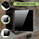 Toughened 60cm x 75cm Black Glass Kitchen Splashback