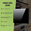 Toughened 90cm x 70cm Black Glass Kitchen Splashback