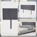 Linen Fabric King Bed Headboard Bedhead - Grey