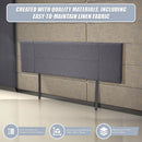 Linen Fabric King Bed Headboard Bedhead - Grey