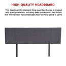Linen Fabric King Bed Headboard Bedhead - Grey