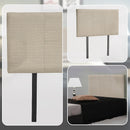 Linen Fabric Single Bed Headboard Bedhead - Beige
