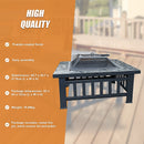 18" Square Metal Fire Pit Outdoor Heater