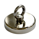 Round Neodymium Fishing Magnet with Countersunk Hole and Eyebolt, 500 LBS pull