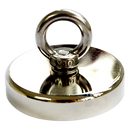Round Neodymium Fishing Magnet with Countersunk Hole and Eyebolt, 500 LBS pull