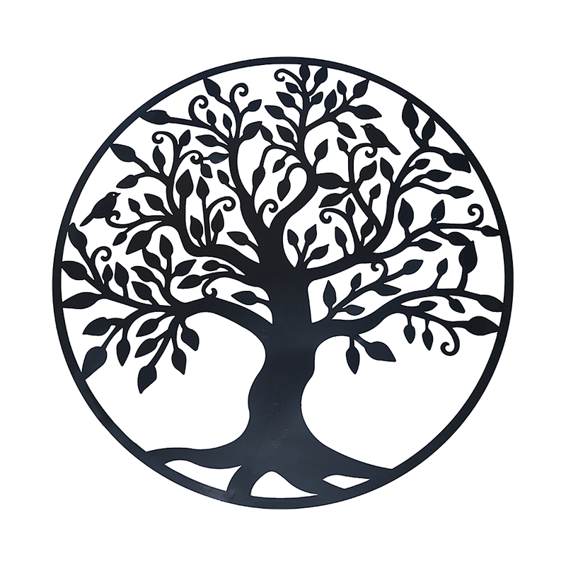 Black Tree of Life Wall Art Hanging Metal Iron Sculpture Garden 60cm