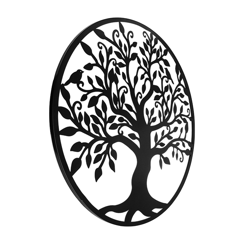 Black Tree of Life Wall Art Hanging Metal Iron Sculpture Garden 60cm