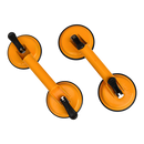 2x 100kg Aluminum Alloy Double Locking Suction Cup Glazer Glass Sucker Lifter