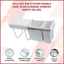 Pull Out Bin Kitchen Double Dual Slide Garbage Rubbish Waste 10L+20L