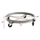 Drum Dolly 450kg 55 Gallon w Swivel Casters Heavy Duty Steel Frame Non Tipping