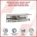 Stainless Steel Double Toilet Paper Holder Towel Roll Tissue Rack Storage Shelf