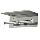 Stainless Steel Double Toilet Paper Holder Towel Roll Tissue Rack Storage Shelf