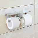Stainless Steel Double Toilet Paper Holder Towel Roll Tissue Rack Storage Shelf