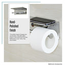 Stainless Steel Double Toilet Paper Holder Towel Roll Tissue Rack Storage Shelf