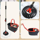 Spin Rotating Mop and Bucket Set with Wheels and 4 Microfibre Mop Heads