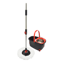 Spin Rotating Mop and Bucket Set with Wheels and 4 Microfibre Mop Heads