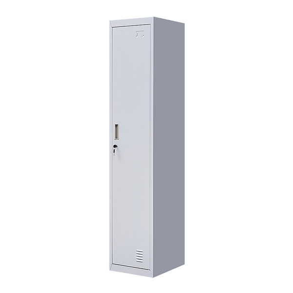 Standard Lock One-Door Office Gym Shed Clothing Locker Cabinet Grey