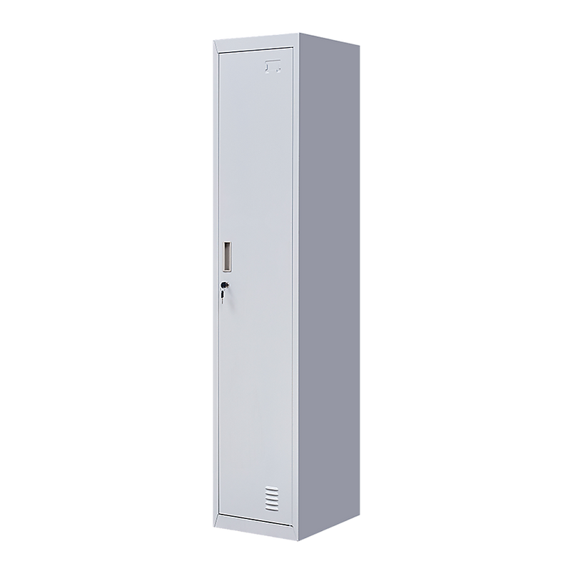 Standard Lock One-Door Office Gym Shed Clothing Locker Cabinet Grey