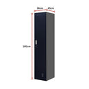 Standard Lock  One-Door Office Gym Shed Clothing Locker Cabinet Black