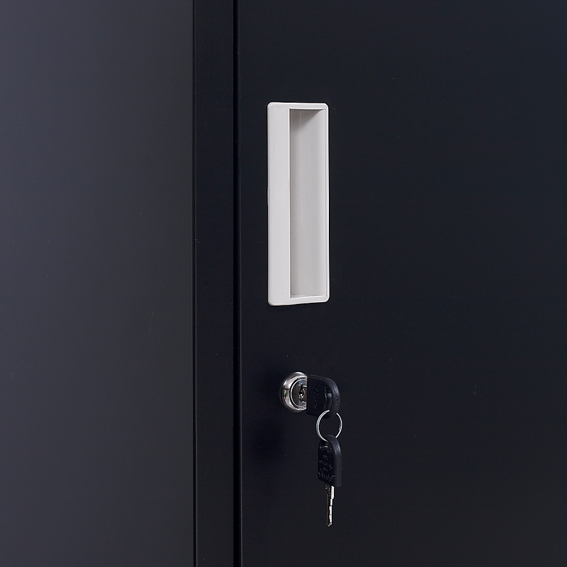Standard Lock  One-Door Office Gym Shed Clothing Locker Cabinet Black