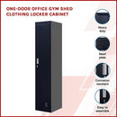 Padlock-operated lock One-Door Office Gym Shed Clothing Locker Cabinet Black