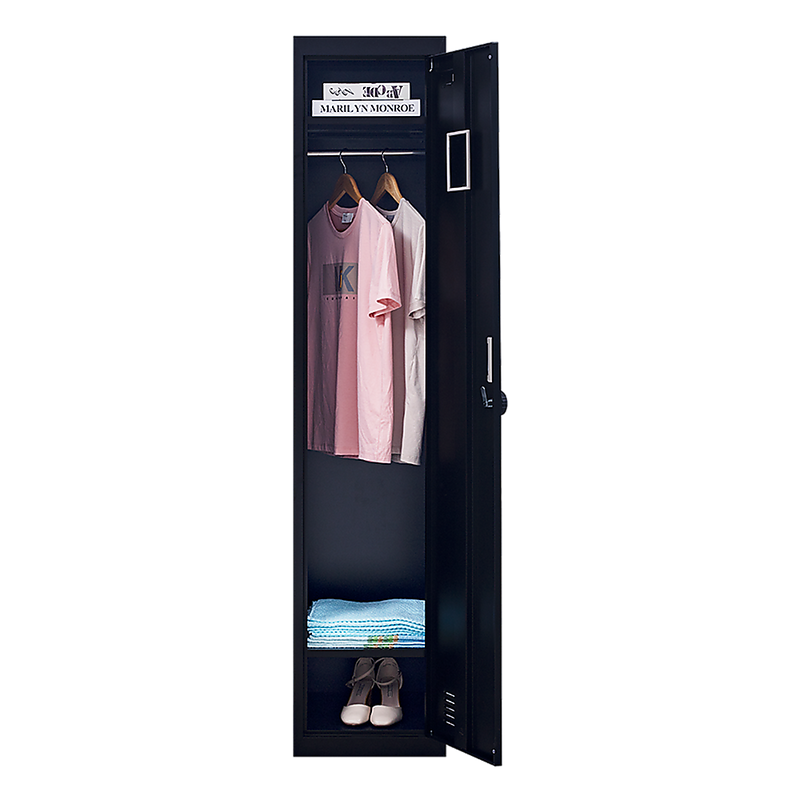 4-Digit Combination Lock One-Door Office Gym Shed Clothing Locker Cabinet Black