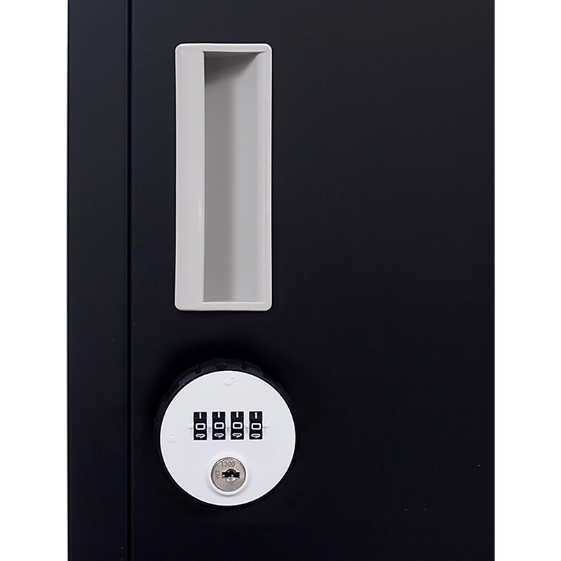 4-Digit Combination Lock One-Door Office Gym Shed Clothing Locker Cabinet Black