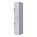 Standard Lock 2-Door Vertical Locker for Office Gym Shed School Home Storage Grey