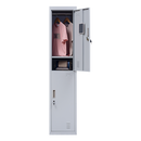 Standard Lock 2-Door Vertical Locker for Office Gym Shed School Home Storage Grey