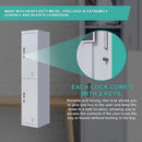 Padlock-operated lock 2-Door Vertical Locker for Office Gym Shed School Home Storage Grey