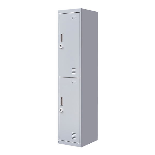 3-Digit Combination Lock 2-Door Vertical Locker for Office Gym Shed School Home Storage Grey