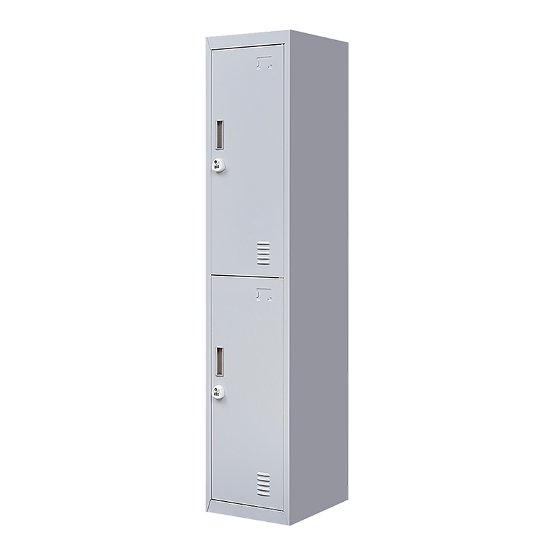 3-Digit Combination Lock 2-Door Vertical Locker for Office Gym Shed School Home Storage Grey