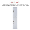 3-Digit Combination Lock 2-Door Vertical Locker for Office Gym Shed School Home Storage Grey