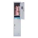 3-Digit Combination Lock 2-Door Vertical Locker for Office Gym Shed School Home Storage Grey