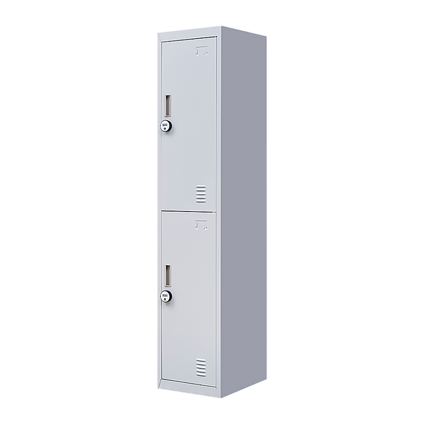 4-Digit Combination Lock 2-Door Vertical Locker for Office Gym Shed School Home Storage Grey