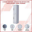 4-Digit Combination Lock 2-Door Vertical Locker for Office Gym Shed School Home Storage Grey