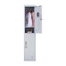 4-Digit Combination Lock 2-Door Vertical Locker for Office Gym Shed School Home Storage Grey